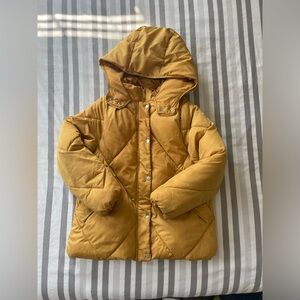 yellow puffer jacket